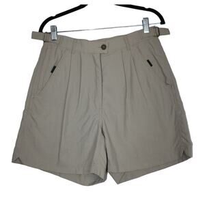 Spray Way Women's Medium Khaki Cargo Utility Shorts Adjustable Waist High Rise